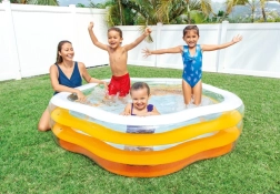 Piscine gonflable pour enfants orange 185 x 180 cm