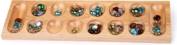 Jeu en bois Mancala avec galets en verre colorés Bigjigs Toys