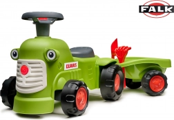 Porteur tracteur CLAAS vert clair avec remorque-benne