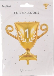 Ballon en aluminium en forme de coupe dorée