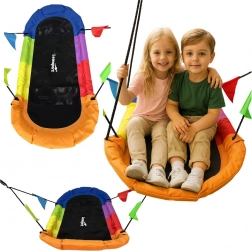 Balançoire de jardin nid de cigogne rectangulaire coloré 167 x 75 cm