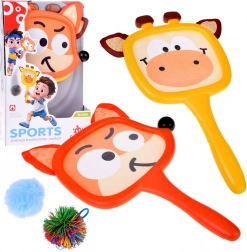 Raquettes colorées en forme d’animaux pour enfants