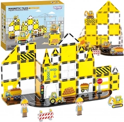 Blocs de construction magnétiques 7,5 cm – chantier STEAM, 47 pièces Woopie
