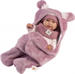 Poupée bébé réaliste avec sons et corps souple en tissu