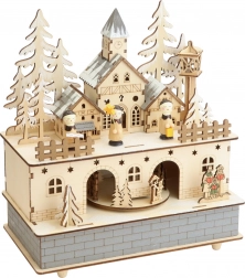 Small Foot Boîte à Musique en Bois avec Lumière Village d’Hiver