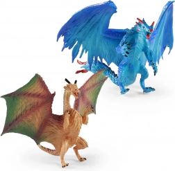 Ensemble de deux dragons en plastique de 12 cm