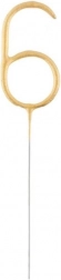 Cierge magique doré chiffre 6