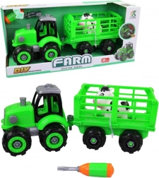 Tracteur à visser avec remorque pour enfants