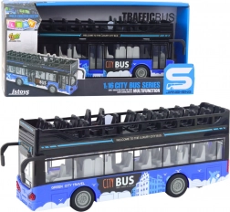 Autobus urbain à impériale 1:16 avec propulsion, lumières et sons – bleu