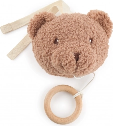 Jouet musical suspendu ourson Mika avec anneau en bois