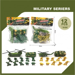 Coffret militaire de soldats et véhicules – 12 pièces