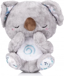 Peluche respirante musicale koala blanc/gris