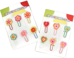 Trombones en bois cœur ou fleur, lot de 6 pcs