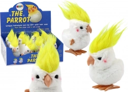 Perroquet cacatoès en peluche à ressort, blanc