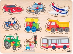 Puzzle encastrable sur planche – moyens de transport