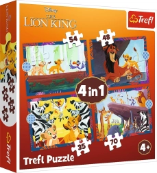 Puzzle 4 en 1 Le Roi Lion Courageux
