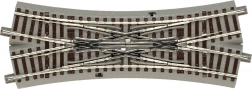 Aiguillage croisé Roco Geoline avec ballast