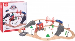 ensemble de train en bois pompiers et ambulance 70 pièces – TOOKY TOY