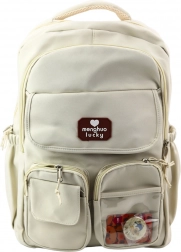 Sac à dos scolaire urbain avec capybara beige