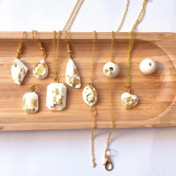 Sycomore kit créatif bijoux en ciment et feuille d’or