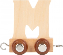 Wagon en bois avec la lettre M pour circuits de train small foot