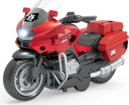 Moto de course rouge avec fonction à rétrofriction