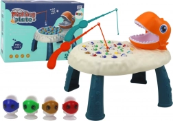 Jeu d’adresse de pêche aux petits poissons – table dinosaure, orange