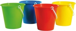 Seau en plastique pour sable et eau (assortiment de couleurs)