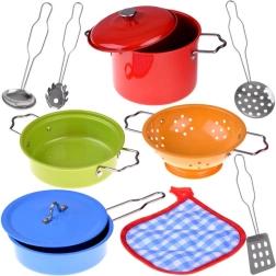 Batterie de cuisine peinte pour enfants – set de jeu en métal
