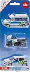 Véhicules de police tchèques SIKU avec moto - 3 pièces