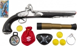 Set pirate avec pistolet, longue-vue et accessoires