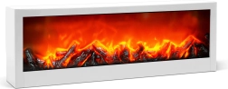 Cheminée décorative avec flamme LED blanche, à piles ou USB, 60 × 10 × 20 cm