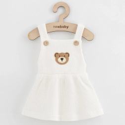 Robe salopette bébé en coton New Baby Laura – blanche