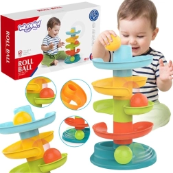 Woopie Baby circuit de billes avec tour en spirale et 3 billes