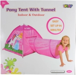 Tente avec tunnel à motif poney et princesse