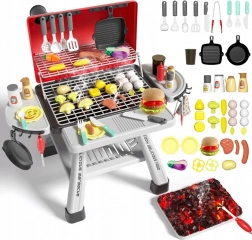 barbecue de jardin pour enfants WOOPIE avec vapeur et LED, set XL 41 pièces