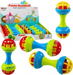 Hochet et anneau de dentition pour bébés en forme d’haltère, coloré