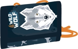 Portefeuille textile pour enfant avec motif de loup