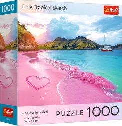 Puzzle trefl plage tropicale rose 1000 pièces
