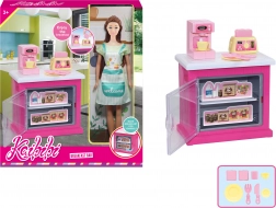 Poupée cuisinière 30 cm avec armoire de cuisine et accessoires