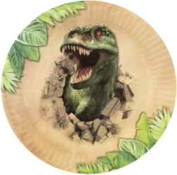 Assiettes en papier avec dinosaures 22,5 cm, 6 pcs