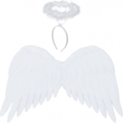ailes d’ange avec auréole RUHHY 50 × 35 cm, blanc, set en 2 pièces
