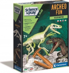 Clementoni Science & Play ArcheoFun : squelette lumineux de vélociraptor