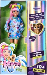 poupée kawaii hi mia et chien choco
