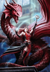 Puzzle TREFL Premium Plus Fantasy : Mage écarlate 1000 pièces