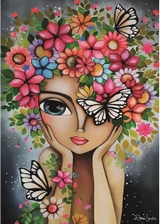 Puzzle fille aux fleurs 1000 pièces