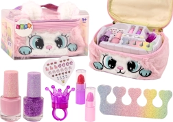 Trousse cosmétique en peluche pour enfants chat – vernis, rouges à lèvres et accessoires