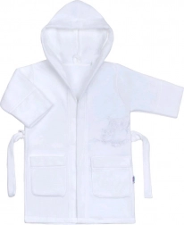 Peignoir éponge pour enfant à capuche NEW BABY Chouettes – blanc