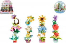 Jeu de construction mini fleurs en capsule – fleurs en plastique créatives 6 cm, assortiment de types