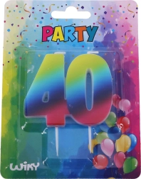 Bougie d’anniversaire numéro 40 arc-en-ciel